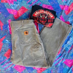 Green Carhartt Work Pants